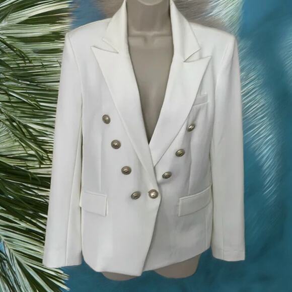 (50% OFF) NWT Generation Love Delilah Linen Blazer in White XXL MSRP: $385 - Picture 3 of 4